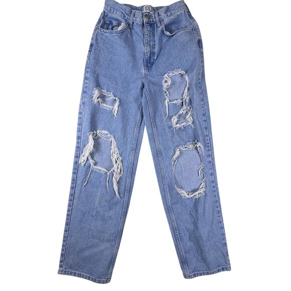 BDG Distressed High-Rise Baggy Jeans 28 | Urban Outfitters Light Wash Denim NWOT - Picture 3 of 16